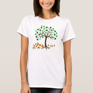 Camiseta Árbol común y flores de primavera en la Tierra