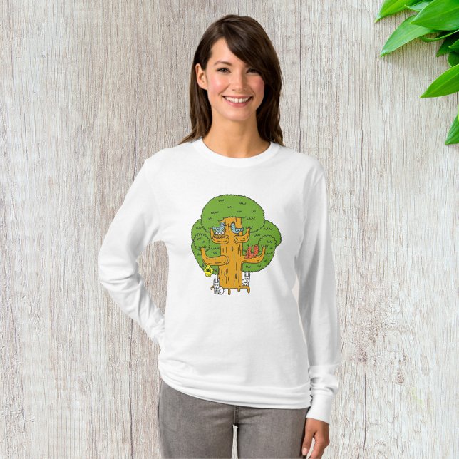 Camiseta Árbol con animales forestales adornan la naturalez (Subido por el creador)