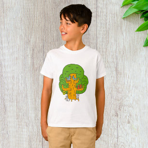 Camiseta Árbol con animales forestales adornan la naturalez