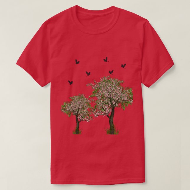 Camiseta Árbol con pájaros (Diseño del anverso)