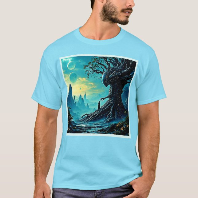 Camiseta Árbol cósmico de la fantasía de la vida (Anverso)