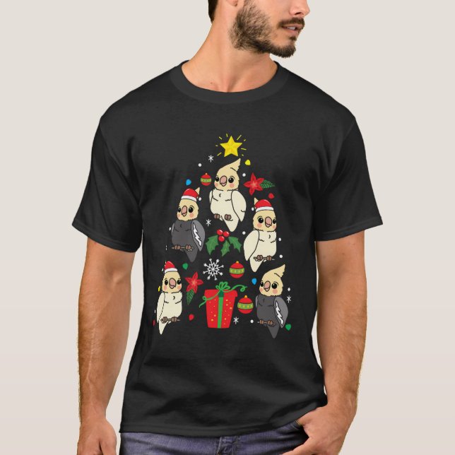 Camiseta Árbol de adorno de Navidad de Cockatiel Navidad Na (Anverso)