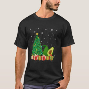 Camiseta Árbol de aguacate de navidad iluminando Santa Hat