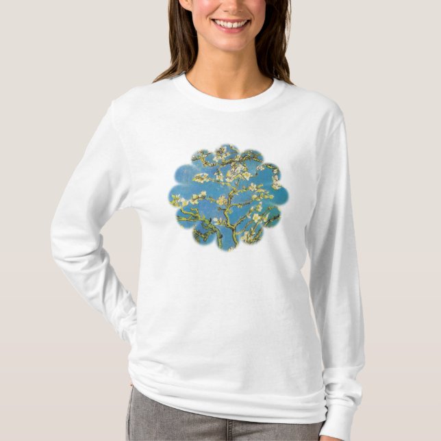 Camiseta Árbol de almendra floreciente de Van Gogh (Anverso)