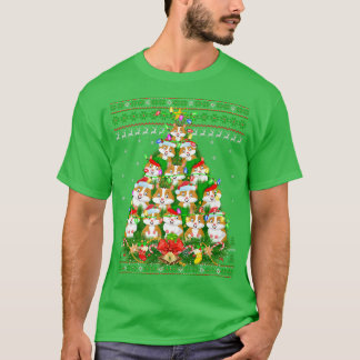Camiseta Árbol de alumbrado de Navidad de Hamster Santa Ham