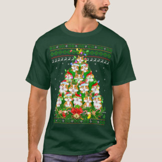 Camiseta Árbol de alumbrado de Navidad de Hamster Santa Ham
