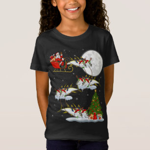 Camiseta Árbol de alumbrado de Navidad Santa Riding Atún de