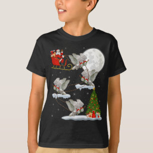 Camiseta Árbol de alumbrado de Navidad Santa Riding Snowy O
