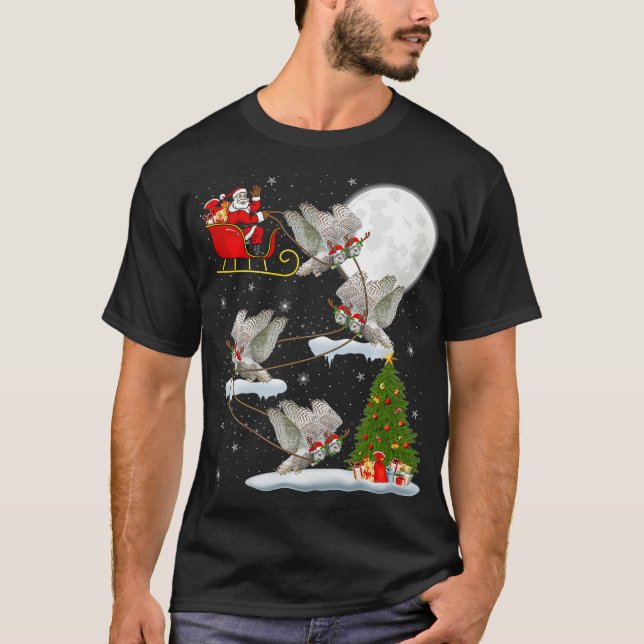 Camiseta Árbol de alumbrado de Navidad Santa Riding Snowy O (Anverso)