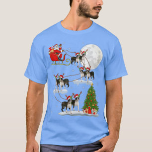 Camiseta Árbol de alumbrado navideño Santa Riding Boston Te