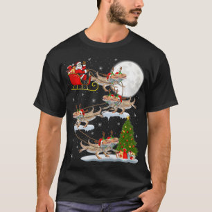 Camiseta Árbol de alumbrado navideño Santa Riding Dragon 