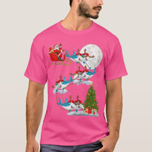 Camiseta Árbol de alumbrado navideño Santa Riding Hammerhea