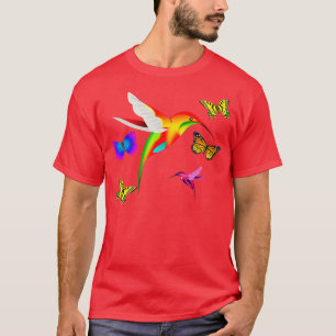 Camiseta Árbol de aves Hummingbird Hermoso Espíritu de natu