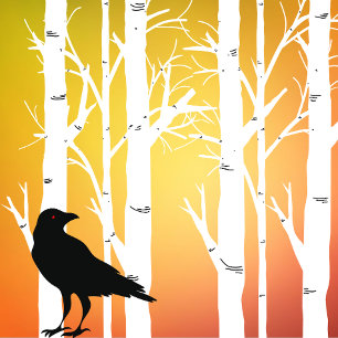 Camiseta Árbol de aves y cuervo