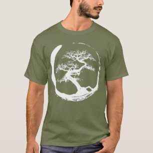 Camiseta Árbol de Bonsai Zen blanco Guay en círculo de Enso