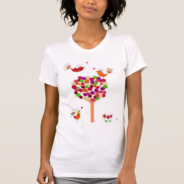 Camiseta Árbol de botones naranja (Anverso)