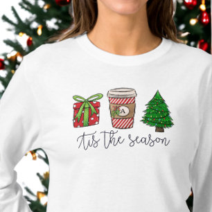 Camiseta Árbol de café monograma presente con guión de navi