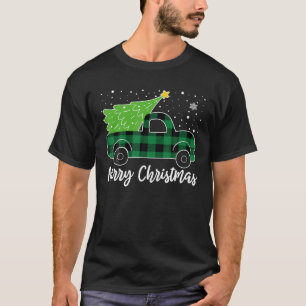Camiseta Árbol de Camión Verde de Búfalo de Feliz Navidad