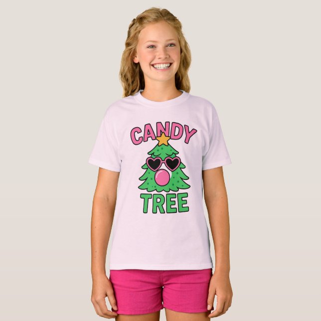 Camiseta Árbol de Caramelo Chicle Navidad (Anverso completo)