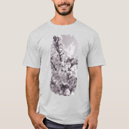 Camiseta Árbol De Cerezo Agudo Negro Y Blanco