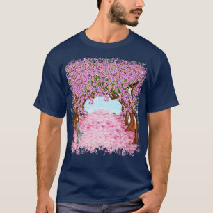 Camiseta Árbol de cerezo Árbol japonés Sakura Hummingbirds 