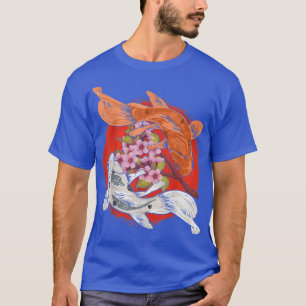 Camiseta Árbol de cerezo japonés Koi Fish Yang Hombres
