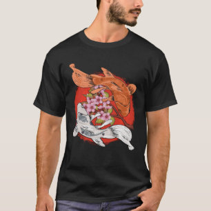 Camiseta Árbol de cerezo japonés Koi Fish Yang Hombres