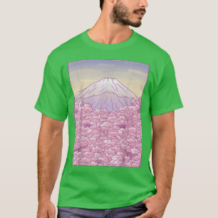 Camiseta Árbol de cerezo sakura Japón Fuji japonés