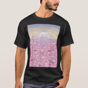 Camiseta Árbol de cerezo sakura Japón Fuji japonés