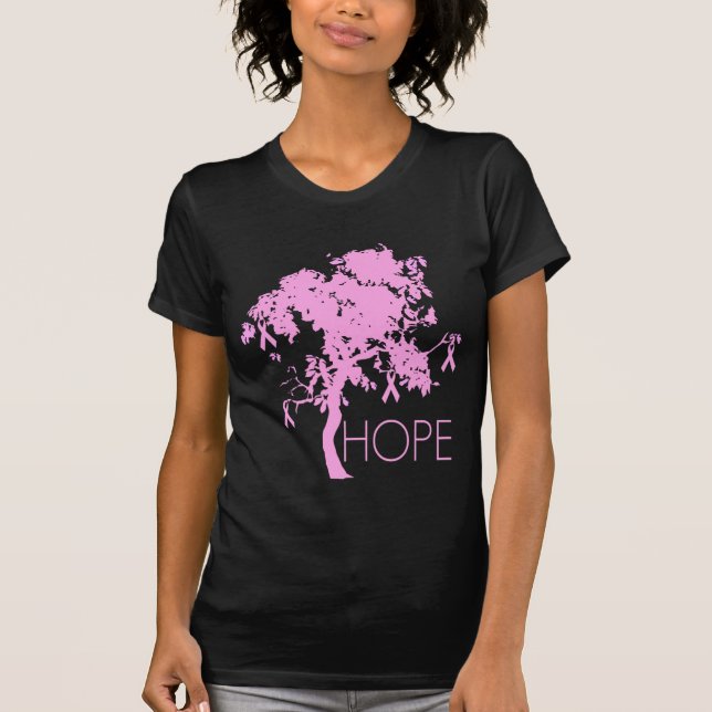Camiseta Árbol de cinta rosado de la esperanza (Anverso)