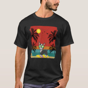 Camiseta Árbol de coco de playa retro gráfico Boston Terrie