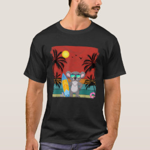 Camiseta Árbol de coco de playa retro gráfico Koala Lover S