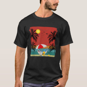 Camiseta Árbol de coco de playa Retro Gráfico Salmón Lover 