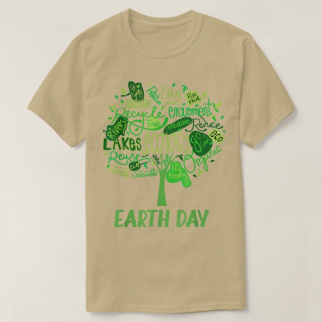 Camiseta Árbol de conservación de energía solar (Diseño del anverso)