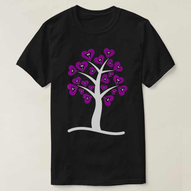Camiseta Árbol de corazón lésbico LGBTQ sutil bandera del o (Diseño del anverso)
