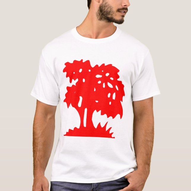 Camiseta Árbol de Dibujos Animados - Rojo (Anverso)