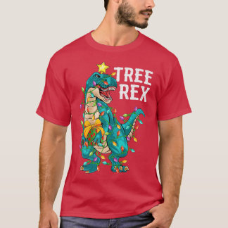 Camiseta Árbol de dinosaurios Re Xmas enciende divertida di