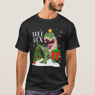 Camiseta Árbol de Dinosaurios Rex Xmas enciende Funny Dinos