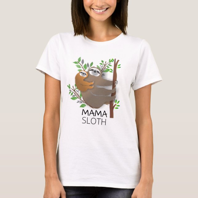 Camiseta Árbol de escalada Mama Sloth con la lotería de beb (Anverso)