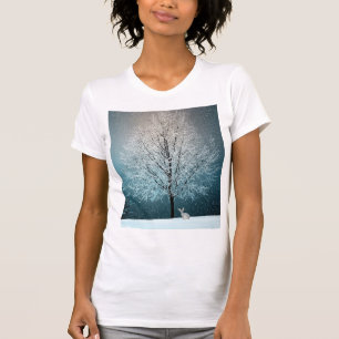 Camiseta Árbol de escarcha por la noche