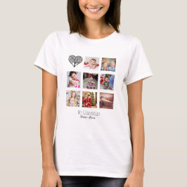 Camiseta Árbol de familia de nietos de Collage de fotos NON