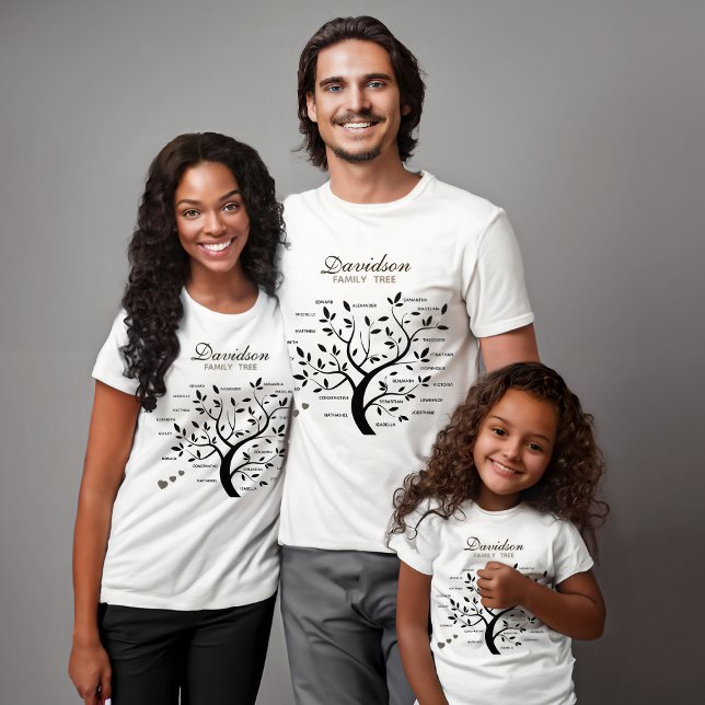 Camiseta Árbol de familia grande personalizado (20 nombres) (Subido por el creador)