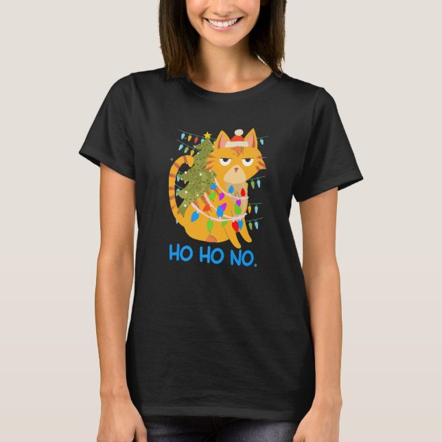 Camiseta árbol de filamentos de la cadena de luz del gato D (Anverso)