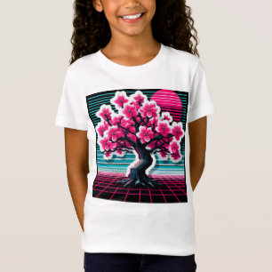 Camiseta Árbol de flor de cerezo Synthwave 803