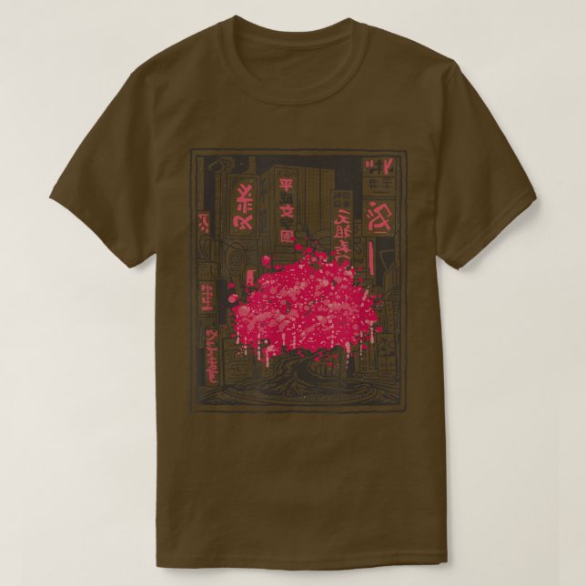 Camiseta Árbol de flores de cerezo japonés sakura (Diseño del anverso)