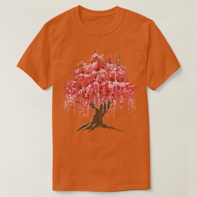 Camiseta Árbol de flores de cerezo Sakura Gráfico de la nat (Diseño del anverso)