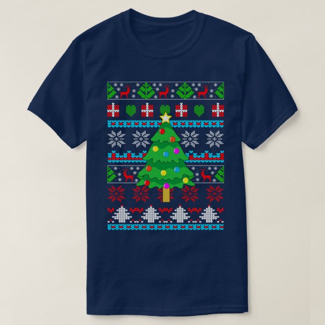 Camiseta Árbol de flores de Navidad (Diseño del anverso)