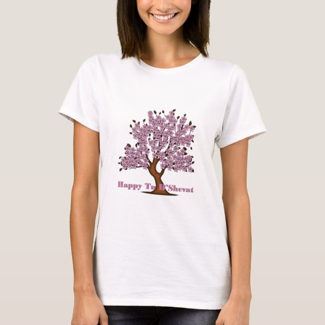 Camiseta Árbol de flores Pink Tu B'Shevat (Anverso)