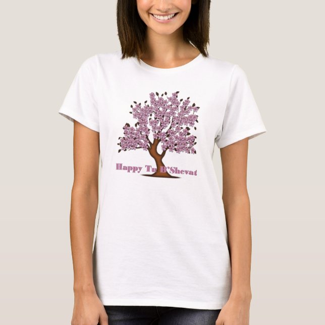 Camiseta Árbol de flores Pink Tu B'Shevat (Anverso)