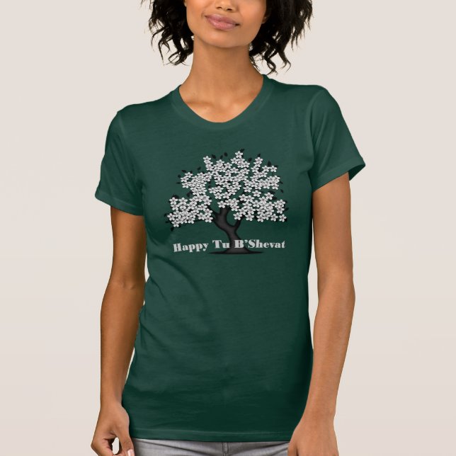 Camiseta Árbol de flores Silver Tu B'Shevat (Anverso)